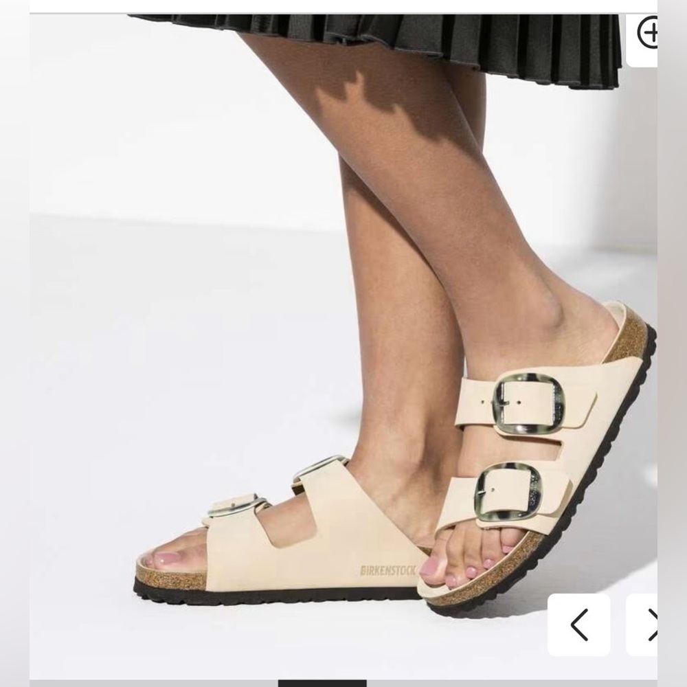 NIB Birkenstock Women's Arizona Big Buckle Sandals in Almond Sz 40 (9-9.5)